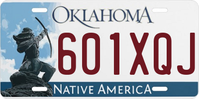 OK license plate 601XQJ