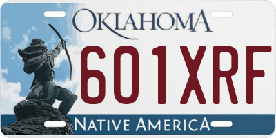 OK license plate 601XRF