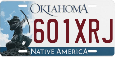OK license plate 601XRJ