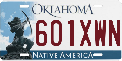 OK license plate 601XWN