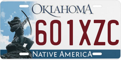 OK license plate 601XZC