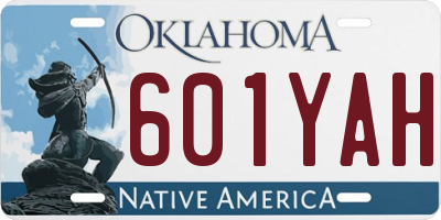 OK license plate 601YAH