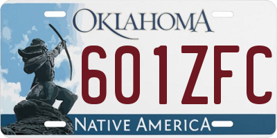 OK license plate 601ZFC
