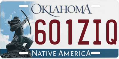 OK license plate 601ZIQ