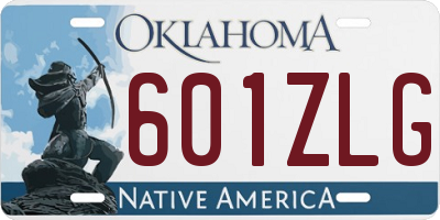 OK license plate 601ZLG