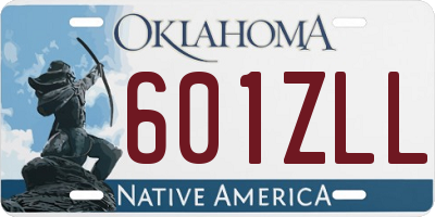 OK license plate 601ZLL