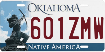 OK license plate 601ZMW