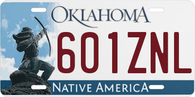 OK license plate 601ZNL