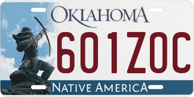 OK license plate 601ZOC