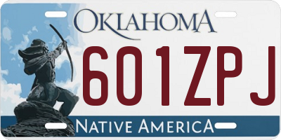 OK license plate 601ZPJ