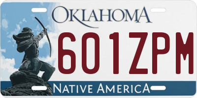 OK license plate 601ZPM