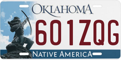 OK license plate 601ZQG