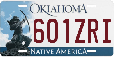 OK license plate 601ZRI