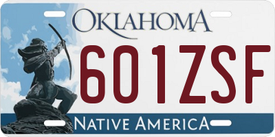 OK license plate 601ZSF