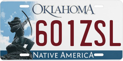 OK license plate 601ZSL