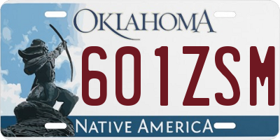 OK license plate 601ZSM