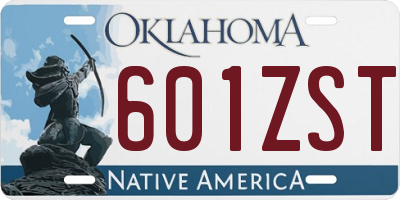 OK license plate 601ZST