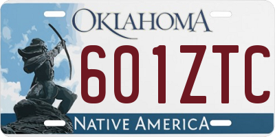 OK license plate 601ZTC