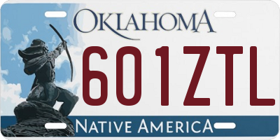OK license plate 601ZTL