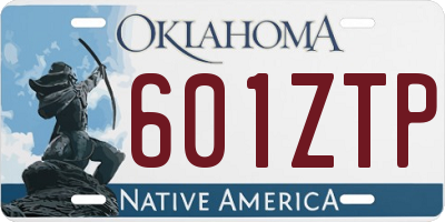 OK license plate 601ZTP