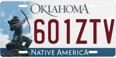 OK license plate 601ZTV