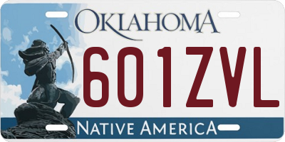 OK license plate 601ZVL