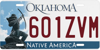 OK license plate 601ZVM