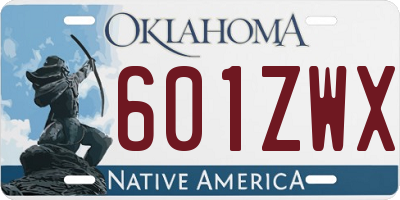 OK license plate 601ZWX