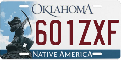 OK license plate 601ZXF