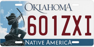 OK license plate 601ZXI