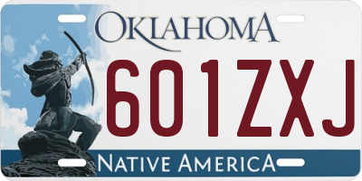 OK license plate 601ZXJ