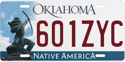 OK license plate 601ZYC