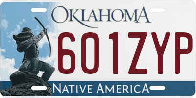 OK license plate 601ZYP