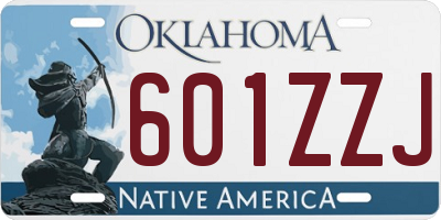 OK license plate 601ZZJ