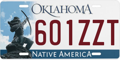 OK license plate 601ZZT