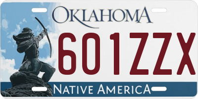 OK license plate 601ZZX