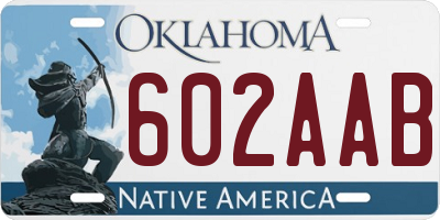 OK license plate 602AAB