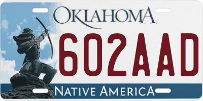 OK license plate 602AAD