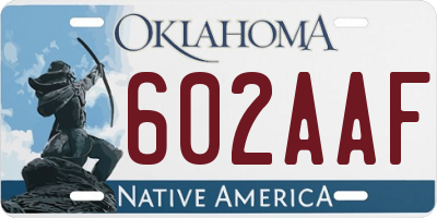 OK license plate 602AAF