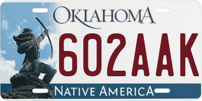 OK license plate 602AAK