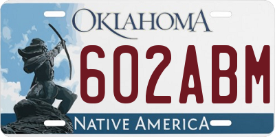 OK license plate 602ABM