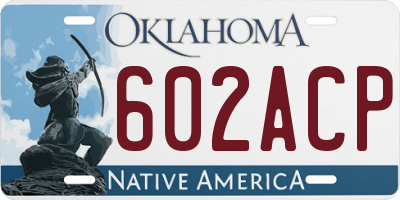 OK license plate 602ACP