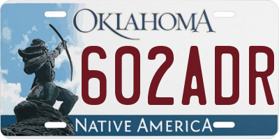 OK license plate 602ADR