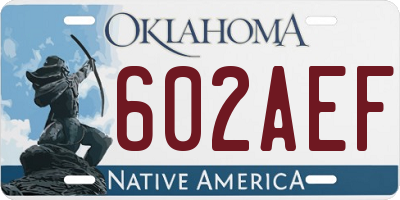 OK license plate 602AEF