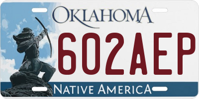 OK license plate 602AEP