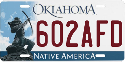 OK license plate 602AFD