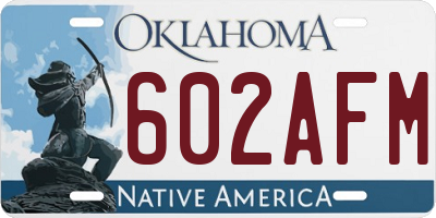 OK license plate 602AFM