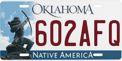 OK license plate 602AFQ