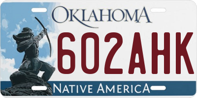 OK license plate 602AHK