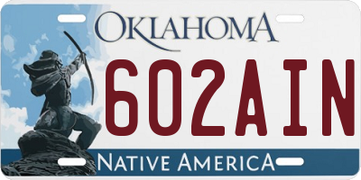 OK license plate 602AIN